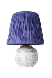 Opviq Lámpara de Mesa de Cerámica Blanco y Azul YL538